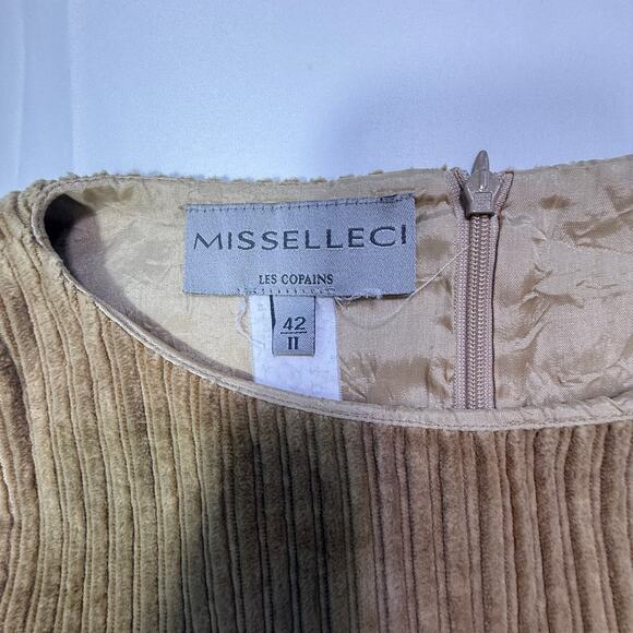 Vintage Misselleci Les Copains Corduroy Dress Caramel Brown Italy Size 42 / 11 - Picture 3 of 9